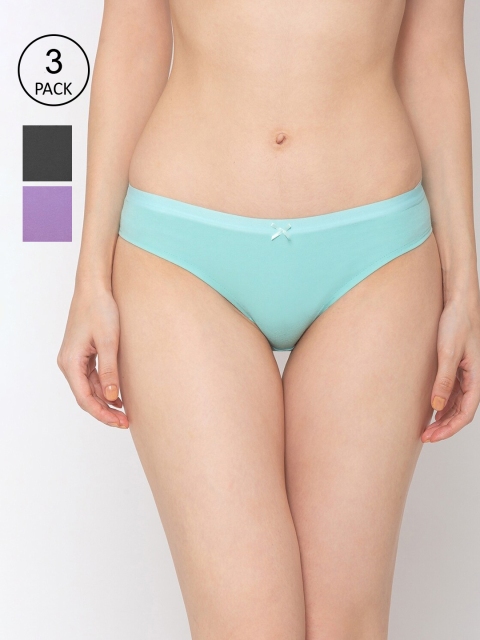 

Candyskin Women Pack of 3 Assorted Solid Hipster Briefs CSCP006