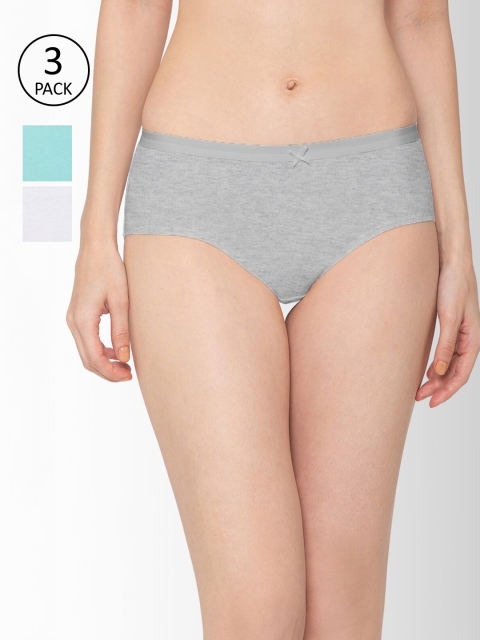 

Candyskin Womens Multicoloured Pack of 3 Cotton Hipster Briefs, Multi