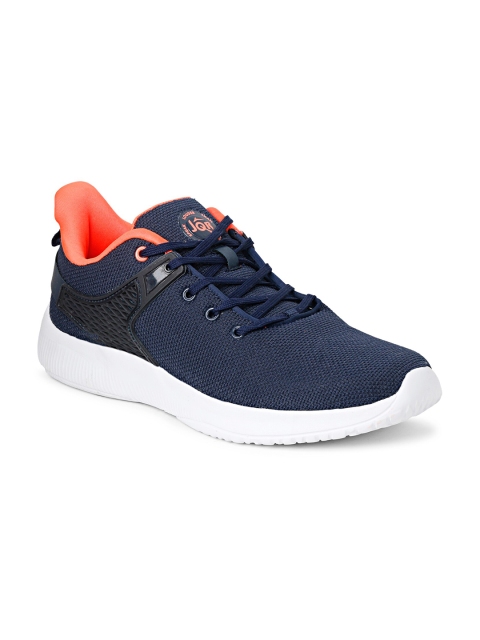 

JQR Men Navy Blue & Red Mesh Running Shoes