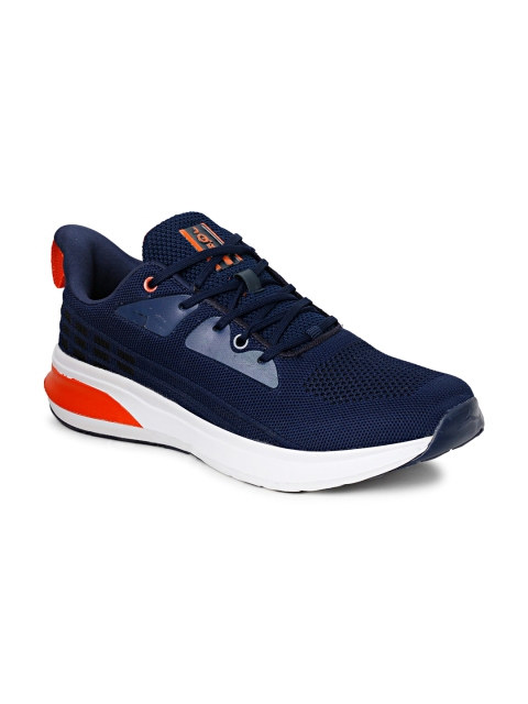 

JQR Men Navy Blue & Orange Mesh Running Shoes