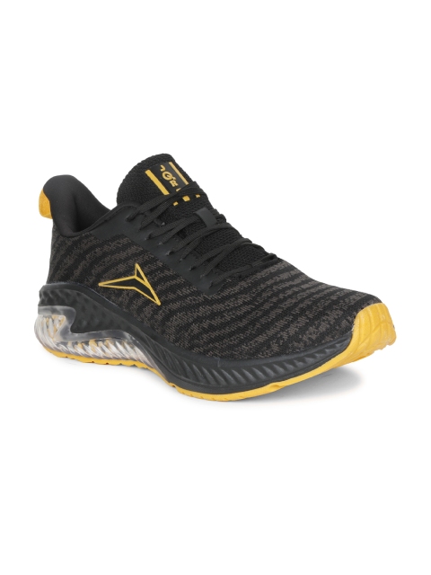 

JQR Men Black & Mustard Mesh Running Shoes