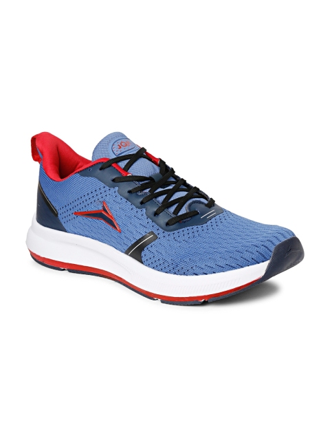 

JQR Men Blue & Red Woven Design Mesh Running Shoes