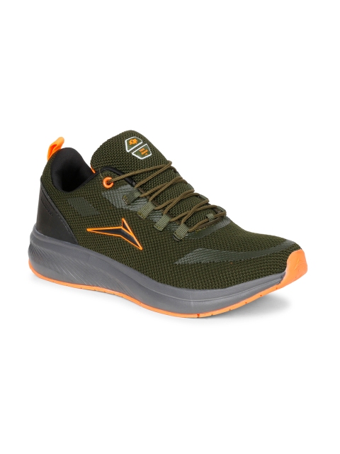 

JQR Men Olive Green Mesh Running Shoes