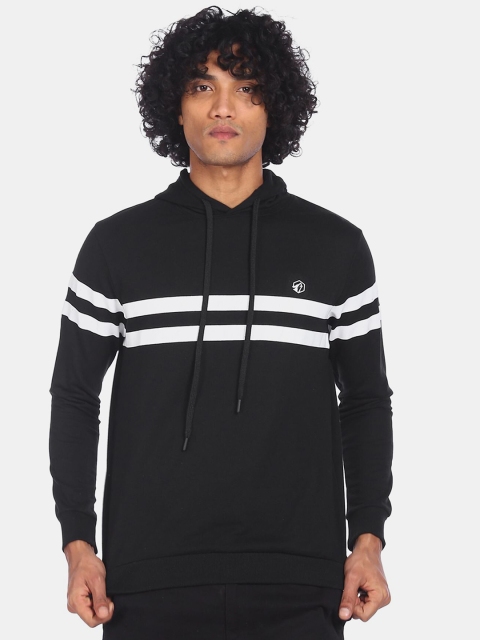 

RUF & TUF Men Black Striped Sweatshirt
