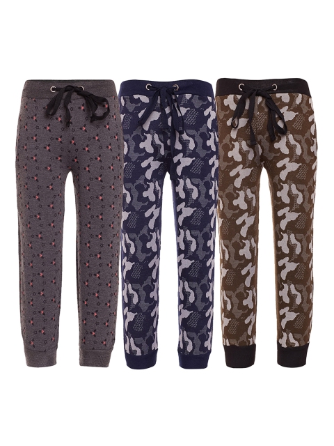 

VIMAL JONNEY Kids Pack Of 3 Printed Cotton Joggers, Navy blue