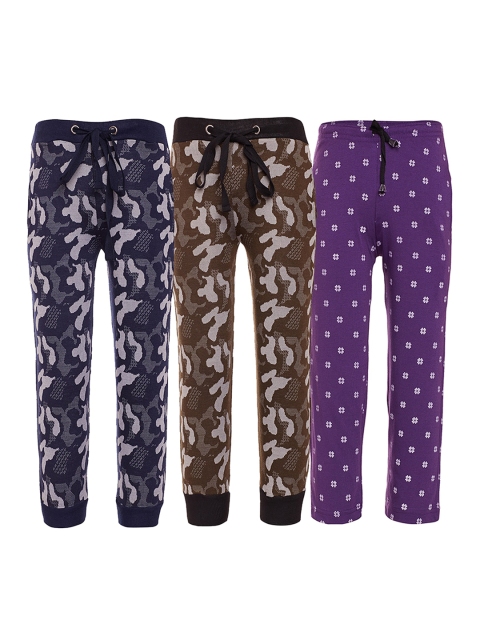 

VIMAL JONNEY Kids Pack of 3 Printed Cotton Lounge Pants, Multi