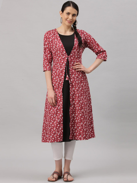 

ALC Creations Women Pink Floral Printed Floral Kurta