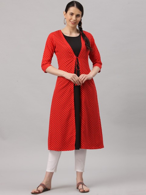 

ALC Creations Women Red Geometric Printed Kurta
