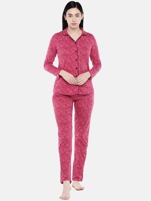 

Sweet Dreams Women Pink & Black Printed Night suit