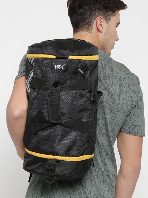

HRX by Hrithik Roshan Unisex Black Printed Maxis Duffel Bag cum Backpack