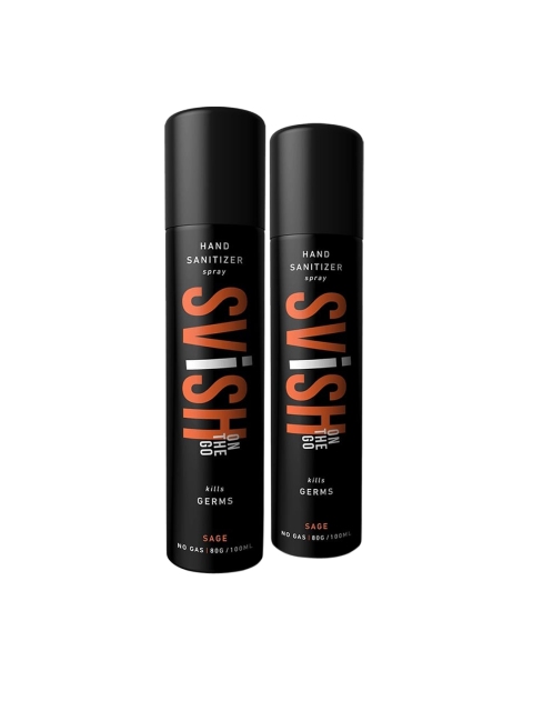 

Svish On The Go Set of 2 Sage Hand Sanitizer Spray - 70% Alcohol, Black