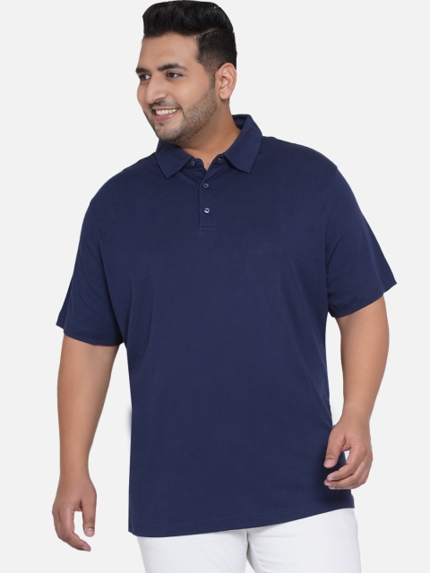 

Santonio Men Navy Blue Polo Collar Pockets T-shirt