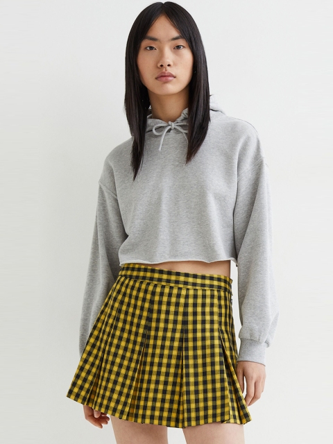 

H&M Women Yellow Short Twill Skirt