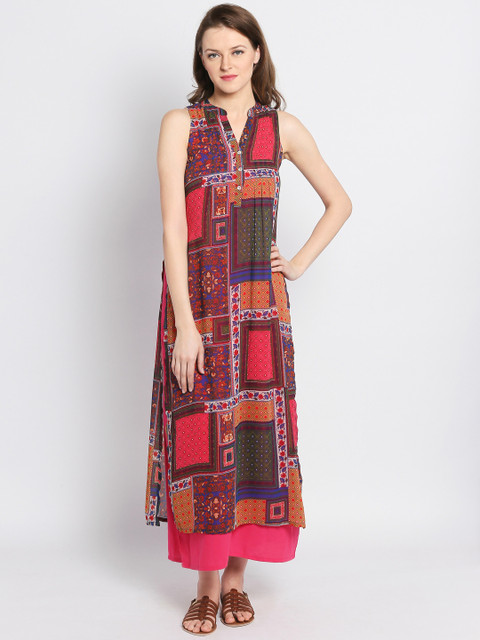 

Global Desi Women Multicolour Printed Maxi Dress, Multi