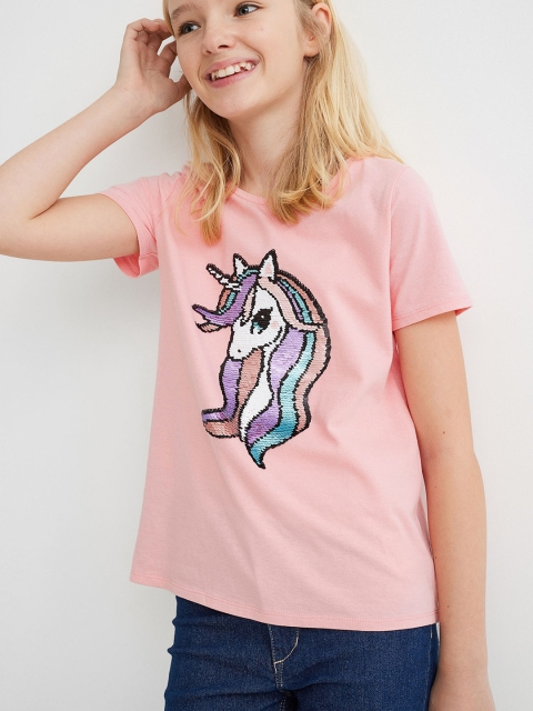 

H&M Girls Pink Interactive-Motif Top