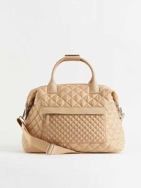 

H&M Beige Quilted Weekend Bag
