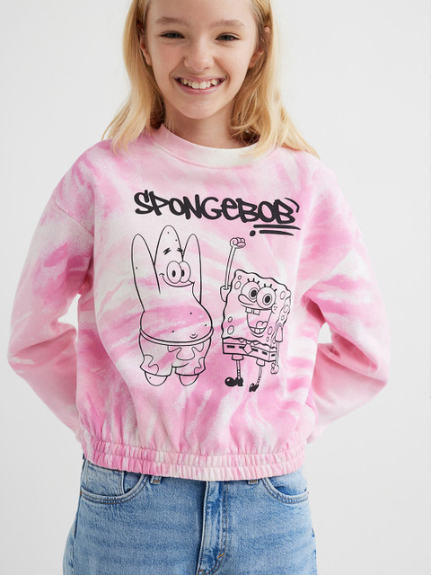 

H&M Girls Pink Spongebob Printed Sweatshirt