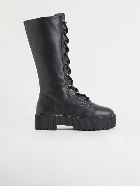 

H&M Women Black Chunky High-Shaft Boots