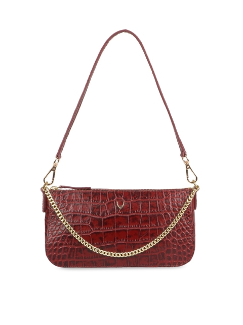 

Hidesign Brown Animal Textured Leather Structured Shoulder Bag