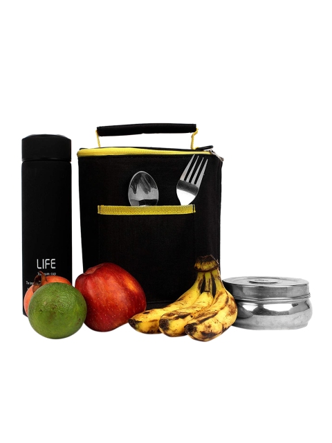 

Instabuyz Black & Yellow Solid Insulated Leak-Proof Lunch Bag