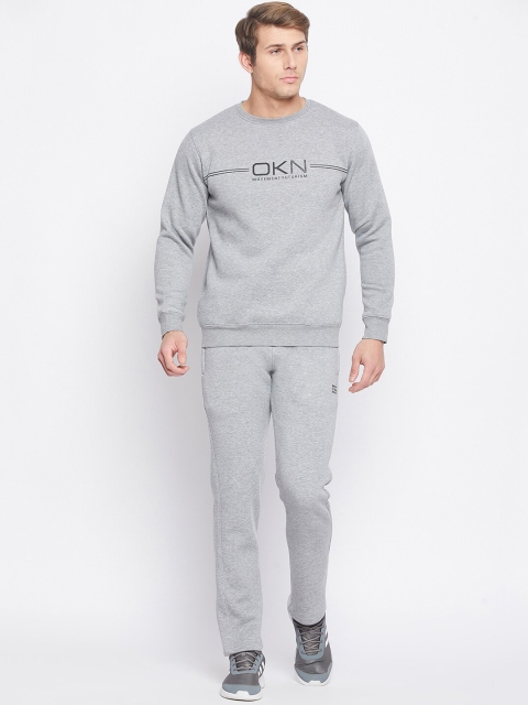 

Okane Men Grey Solid Cotton Track Suit
