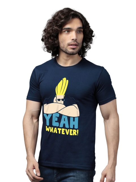

The Souled Store Men Navy Blue Johnny Bravo Printed T-shirt