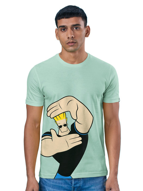 

The Souled Store Men Green Johnny Bravo Printed T-shirt