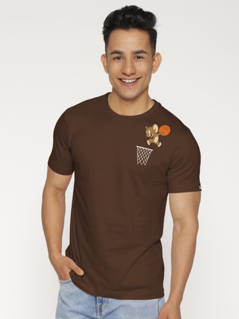 

The Souled Store Men Brown Cotton Tom & Jerry Print T-shirt