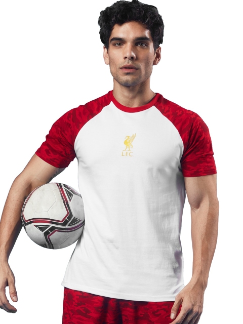 

The Souled Store Men White & Red Cotton Liverpool FC Print Raglan Sleeves T-shirt