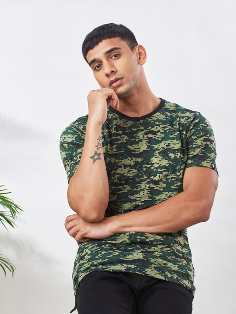 

The Souled Store Men Green Printed T-shirt