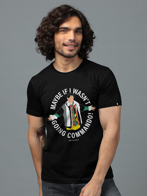 

The Souled Store Men Black Typography Printed T-shirt
