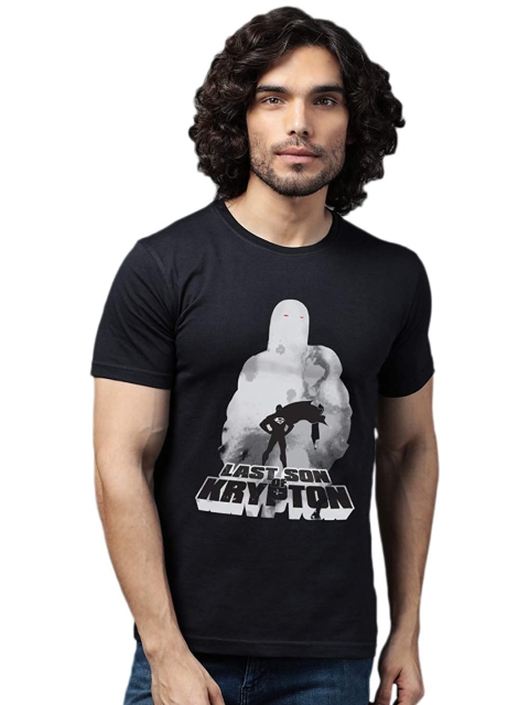 

The Souled Store Men Black & White Superman Printed Cotton T-shirt
