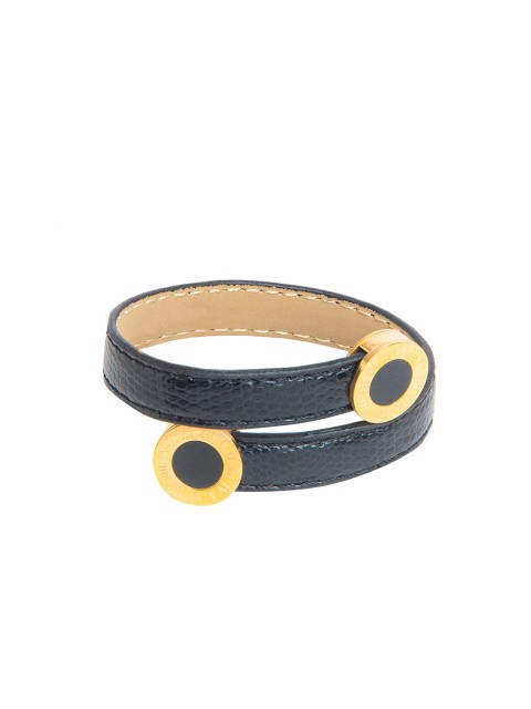 

Moon Dust Women Gold-Toned & Navy Blue Brass Gold-Plated Wraparound Bracelet