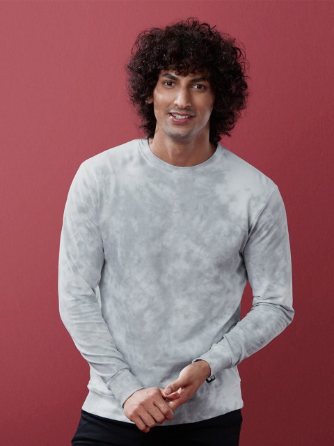 

The Souled Store Men Grey Tie & Dye Cotton Sweatshirt