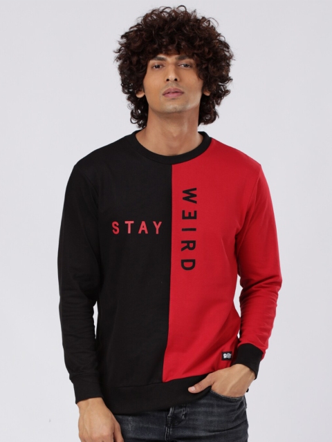 

The Souled Store Men Black & Red Colourblocked Sweatshirt