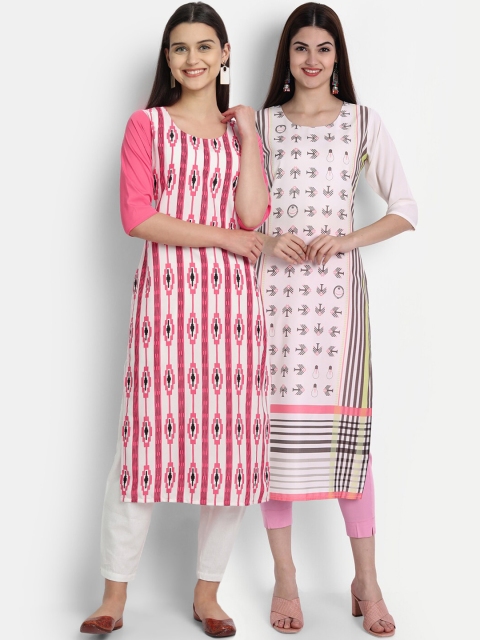 

7Threads Women Pack Of 2 Kurtas, Pink