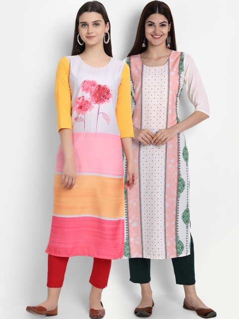 

7Threads Women Pack Of 2 Kurtas, Pink