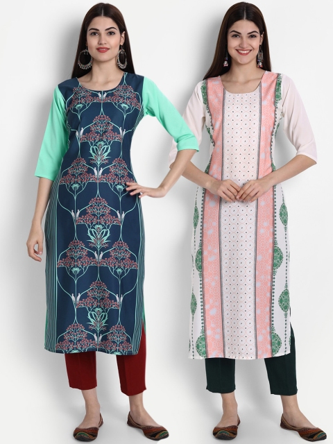 

7Threads Women Pack Of 2 Kurtas, Pink