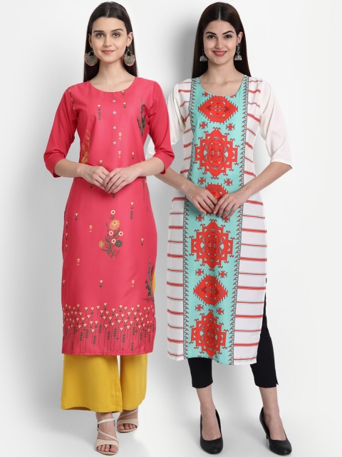 

7Threads Women Pack Of 2 Kurtas, Pink