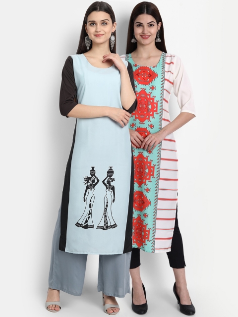 

7Threads Women Pack Of 2 Kurtas, White