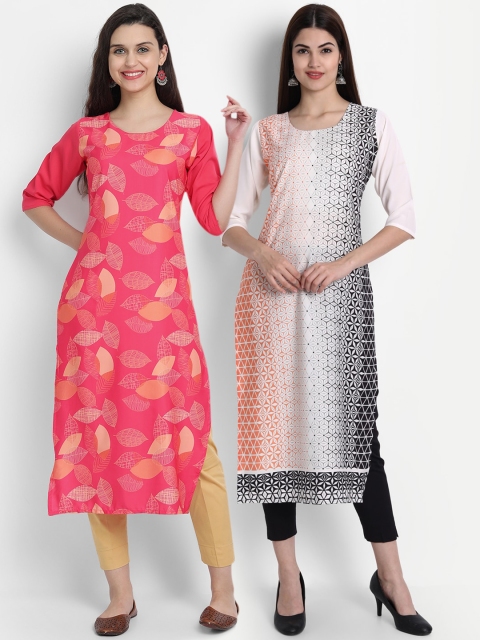 

7Threads Women Pack Of 2 Kurtas, Pink