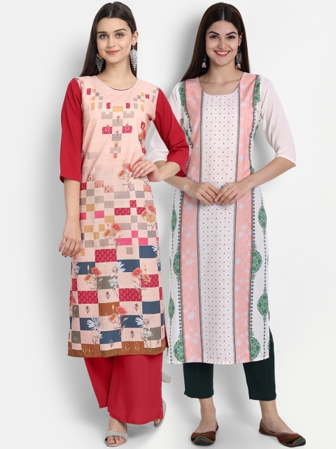 

7Threads Women Pack Of 2 Kurtas, Pink