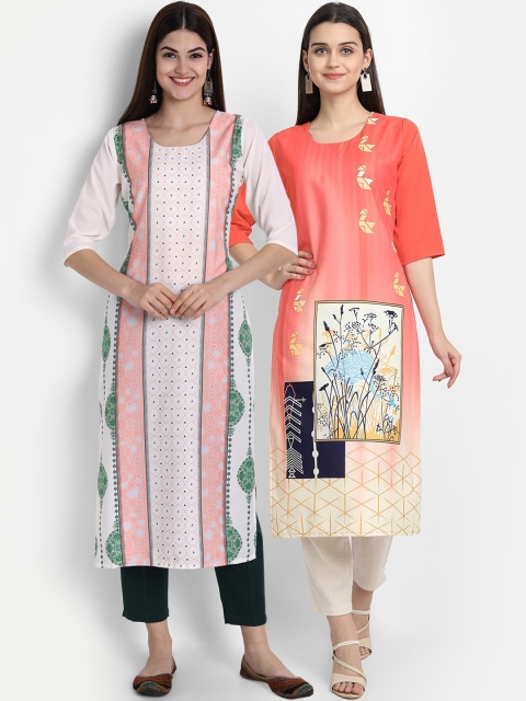 

7Threads Women Pack Of 2 Kurtas, Pink