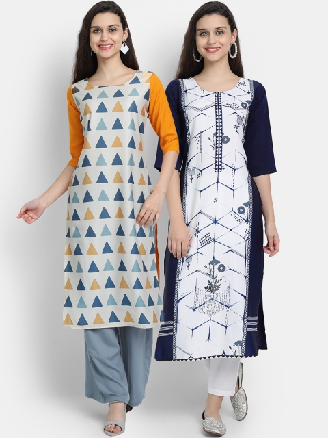 

7Threads Women Pack Of 2 Kurtas, White