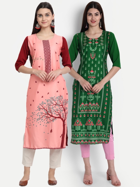 

7Threads Women Pack Of 2 Kurtas, Pink