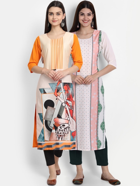 

7Threads Women Pack Of 2 Kurtas, Pink