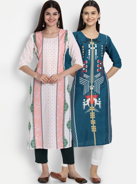 

7Threads Women Pack Of 2 Kurtas, Pink