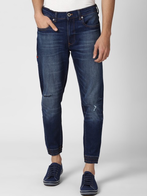 

Peter England Casuals Men Navy Blue Slim Fit Mildly Distressed Heavy Fade Stretchable Jeans