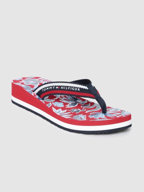 

Tommy Hilfiger Women Red & Navy Blue Printed Thong Flip-Flops