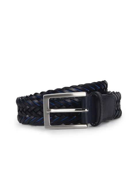 

HACKETT LONDON Men Navy Blue & Blue Braided Leather Belt